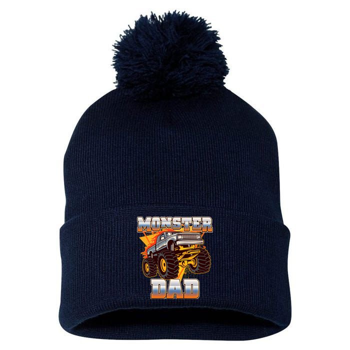 Cool Monster Truck Dad Pom Pom 12in Knit Beanie