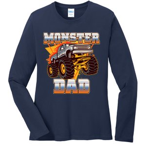 Cool Monster Truck Dad Ladies Long Sleeve Shirt