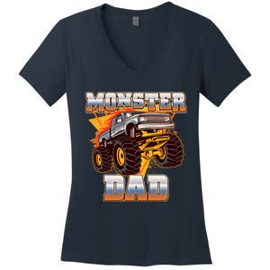 Cool Monster Truck Dad Women's V-Neck T-Shirt