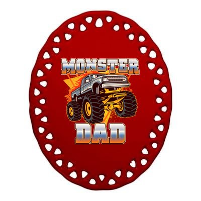 Cool Monster Truck Dad Ceramic Oval Ornament