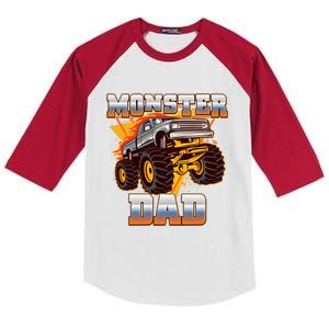 Cool Monster Truck Dad Kids Colorblock Raglan Jersey