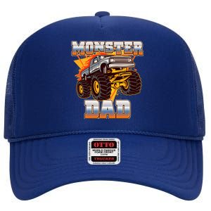 Cool Monster Truck Dad High Crown Mesh Back Trucker Hat