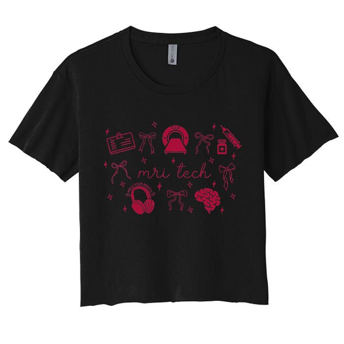 Coquette MRI Tech Magnetic Resonance Imaging Tech RAD Tech Women's Crop Top Tee