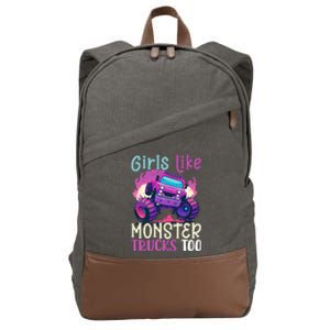 Cute Monster Truck Like Monster Trucks Too Cute Cotton Canvas Backpack