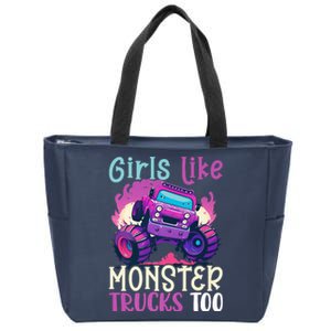 Cute Monster Truck Like Monster Trucks Too Cute Zip Tote Bag