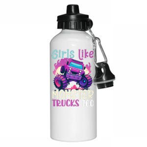 Cute Monster Truck Like Monster Trucks Too Cute Aluminum Water Bottle