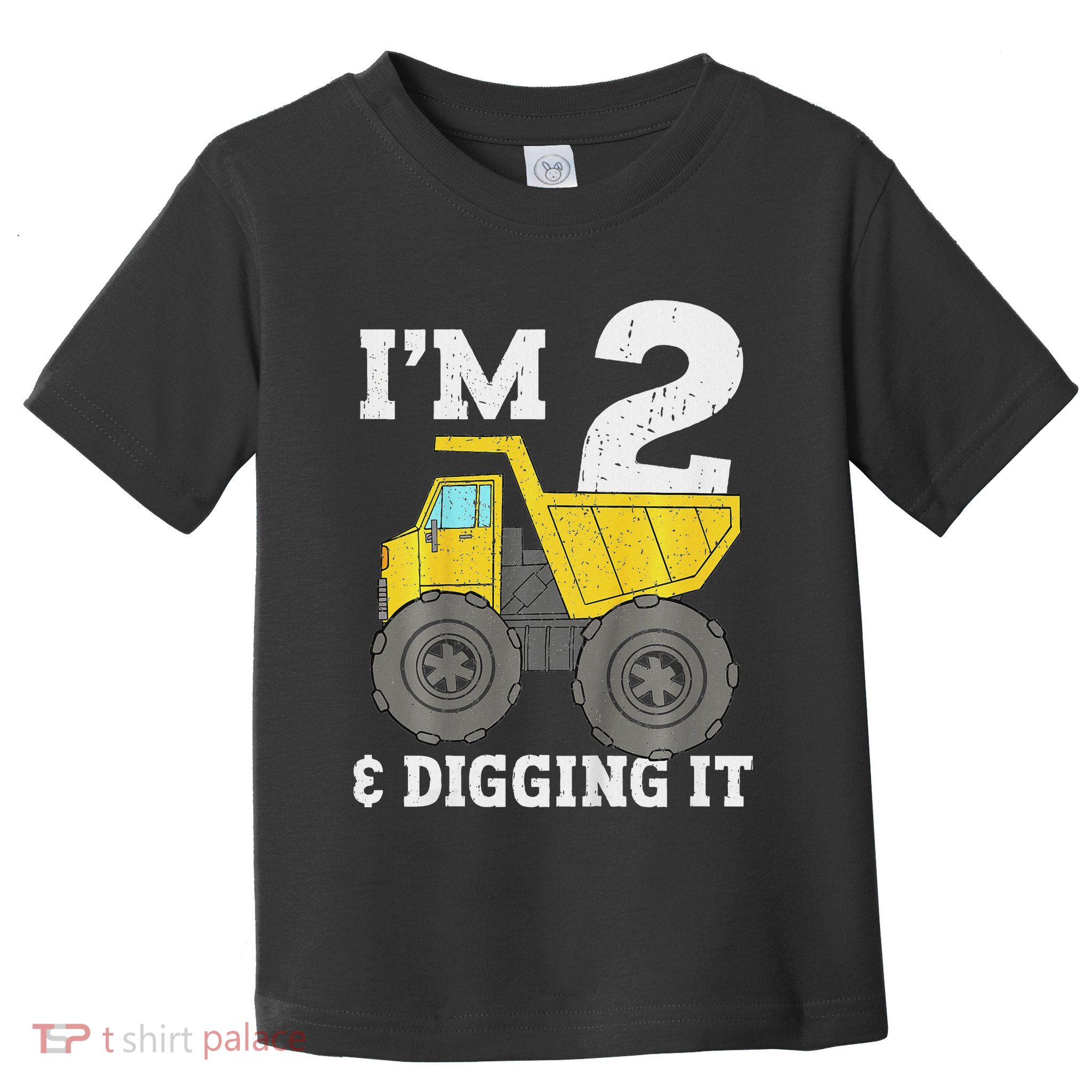 Construction Monster Truck 2nd Birthday Boy 2 Two Toddler T-Shirt