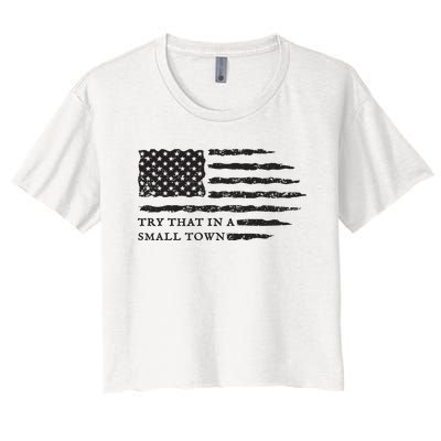 Country Music Us Flag Women's Crop Top Tee