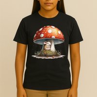 Cute Mouse Under A Mushroom In The Rain T-Shirt