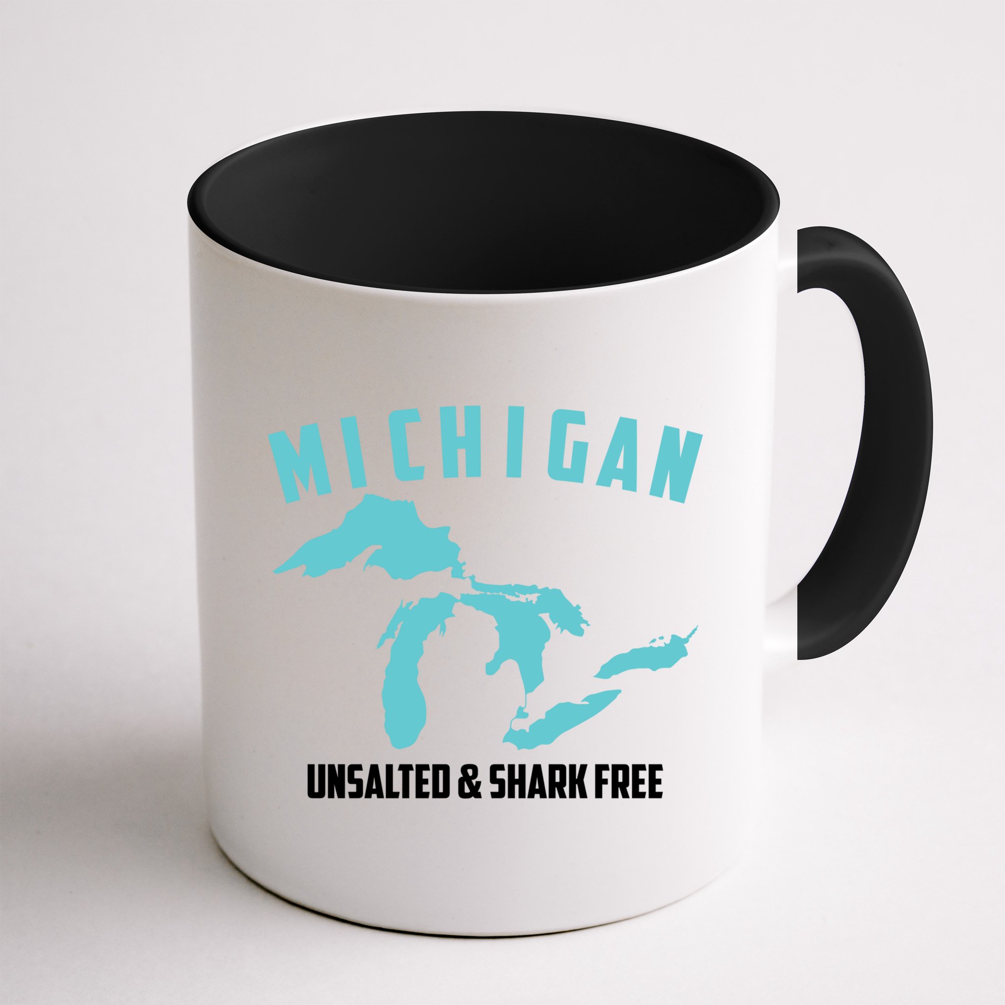 Cool Michigan Unsalted And Shark Free Funny Fisher Gift Mug