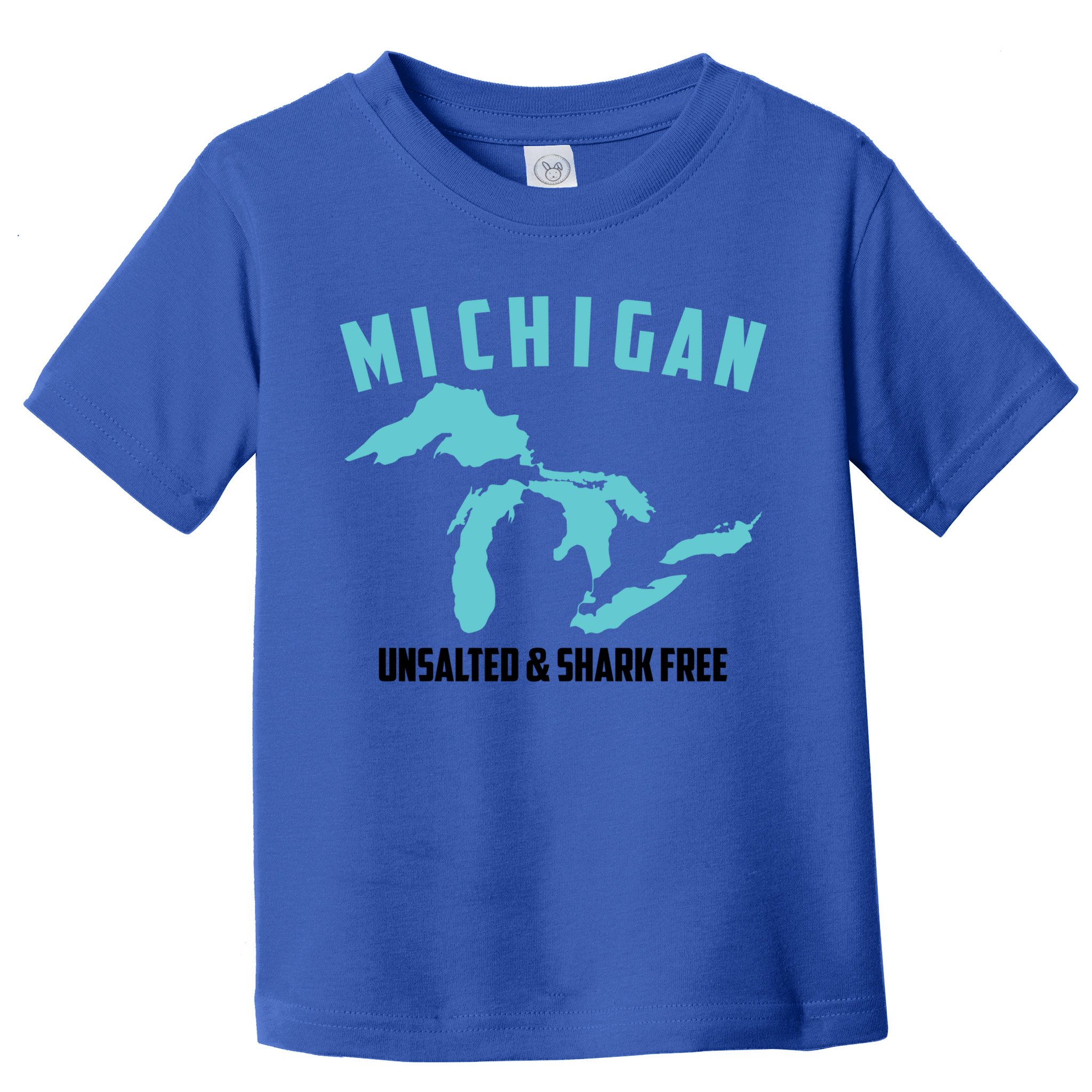 Cool Michigan Unsalted And Shark Free Funny Fisher Gift Toddler T-Shirt