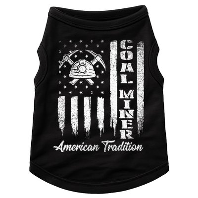 Coal Miner Usa Flag Patriotic Underground Mining Laborer Doggie Tank