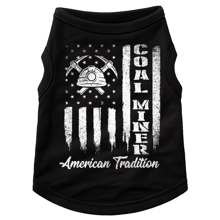 Coal Miner Usa Flag Patriotic Underground Mining Laborer Doggie Tank