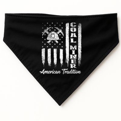 Coal Miner Usa Flag Patriotic Underground Mining Laborer USA-Made Doggie Bandana