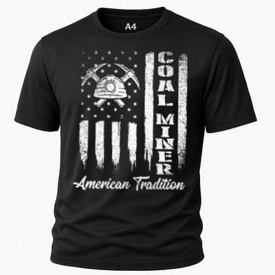 Coal Miner Usa Flag Patriotic Underground Mining Laborer Performance Shirt
