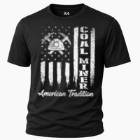 Coal Miner Usa Flag Patriotic Underground Mining Laborer Performance Shirt