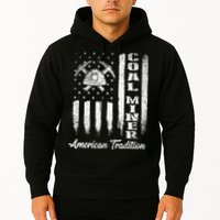 Coal Miner Usa Flag Patriotic Underground Mining Laborer Hoodie