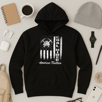 Coal Miner Usa Flag Patriotic Underground Mining Laborer Hoodie