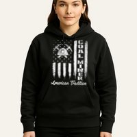 Coal Miner Usa Flag Patriotic Underground Mining Laborer Hoodie