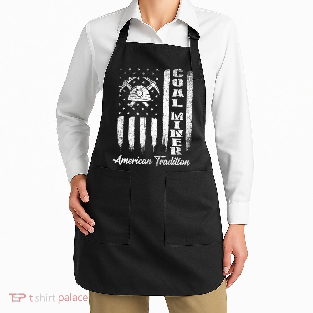Coal Miner Usa Flag Patriotic Underground Mining Laborer Apron