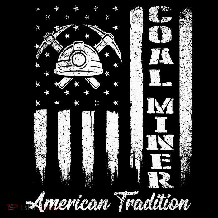 Coal Miner Usa Flag Patriotic Underground Mining Laborer Sweatshirt