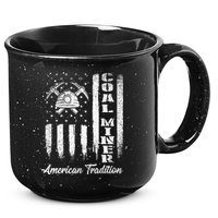 Coal Miner Usa Flag Patriotic Underground Mining Laborer 15oz Campfire Ceramic Mug