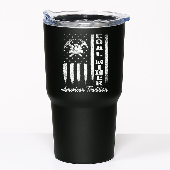 Coal Miner Usa Flag Patriotic Underground Mining Laborer Tumbler