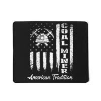 Coal Miner Usa Flag Patriotic Underground Mining Laborer Mousepad