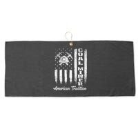 Coal Miner Usa Flag Patriotic Underground Mining Laborer Large Microfiber Waffle Golf Towel