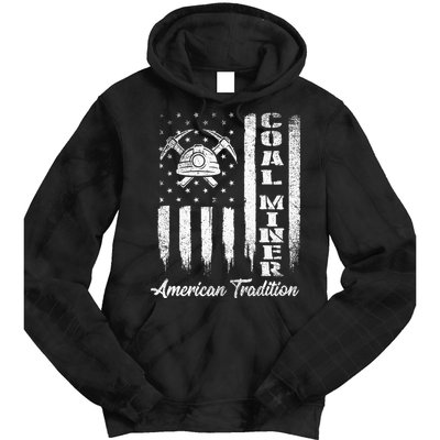 Coal Miner Usa Flag Patriotic Underground Mining Laborer Tie Dye Hoodie