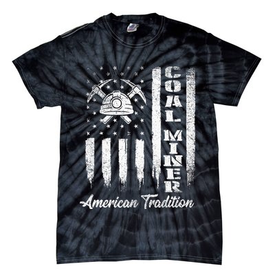 Coal Miner Usa Flag Patriotic Underground Mining Laborer Tie-Dye T-Shirt