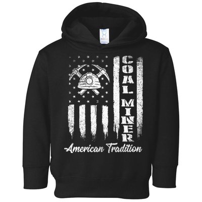 Coal Miner Usa Flag Patriotic Underground Mining Laborer Toddler Hoodie