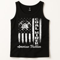Coal Miner Usa Flag Patriotic Underground Mining Laborer Tank Top