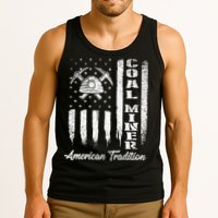 Coal Miner Usa Flag Patriotic Underground Mining Laborer Tank Top