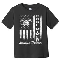 Coal Miner Usa Flag Patriotic Underground Mining Laborer Toddler T-Shirt