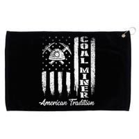 Coal Miner Usa Flag Patriotic Underground Mining Laborer Grommeted Golf Towel