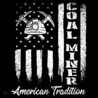 Coal Miner Usa Flag Patriotic Underground Mining Laborer Cropped Pullover Crew