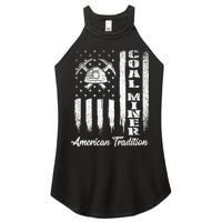 Coal Miner Usa Flag Patriotic Underground Mining Laborer Women's Perfect Tri Rocker Tank