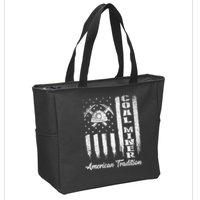 Coal Miner Usa Flag Patriotic Underground Mining Laborer Zip Tote Bag