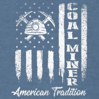Coal Miner Usa Flag Patriotic Underground Mining Laborer Garment-Dyed Sweatshirt