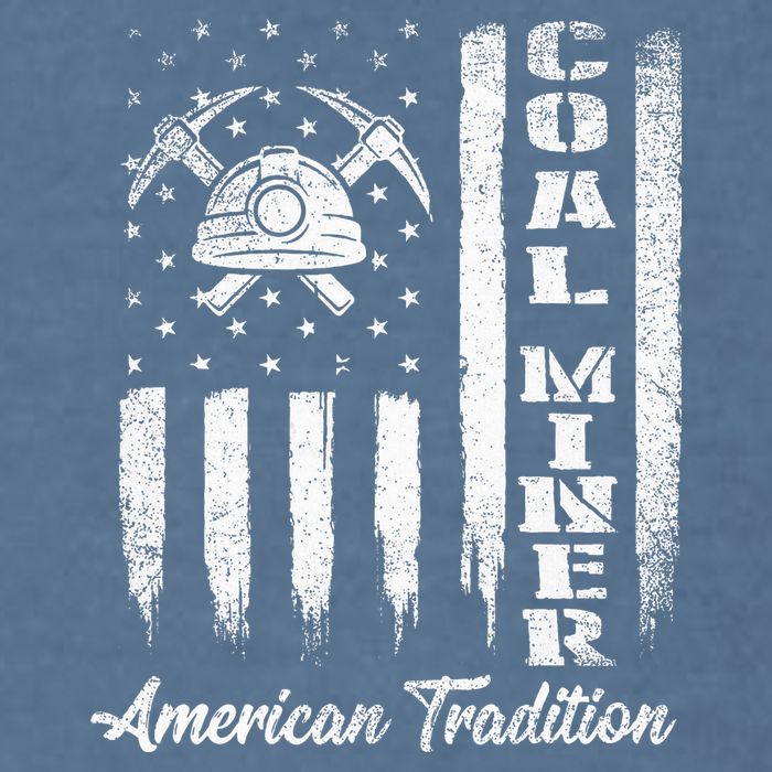 Coal Miner Usa Flag Patriotic Underground Mining Laborer Garment-Dyed Sweatshirt