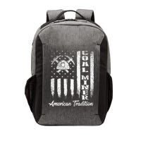 Coal Miner Usa Flag Patriotic Underground Mining Laborer Vector Backpack