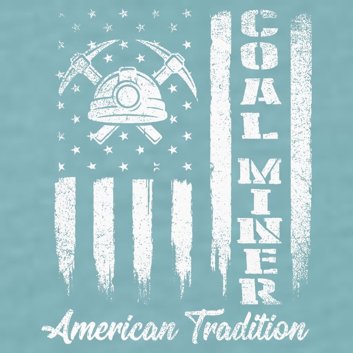 Coal Miner Usa Flag Patriotic Underground Mining Laborer Sueded Cloud Jersey T-Shirt