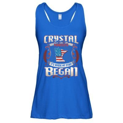 Crystal Minnesota Usa Flag Independence Day Gift Ladies Essential Flowy Tank