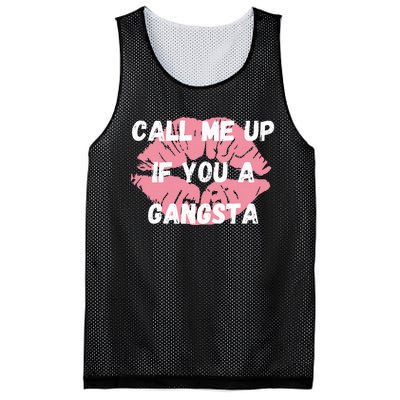 Call Me Up If You A Gangsta Mesh Reversible Basketball Jersey Tank