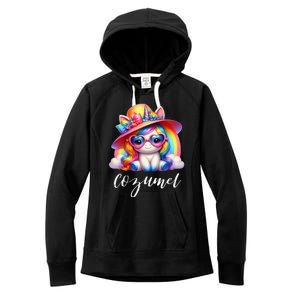 Cozumel Mexico Unicorn Vacation Beach Trip Girl Women's Fleece Hoodie