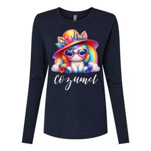 Cozumel Mexico Unicorn Vacation Beach Trip Girl Womens Cotton Relaxed Long Sleeve T-Shirt