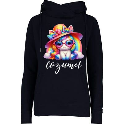 Cozumel Mexico Unicorn Vacation Beach Trip Girl Womens Funnel Neck Pullover Hood