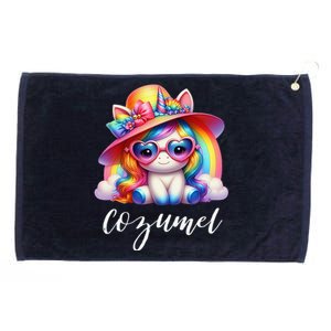 Cozumel Mexico Unicorn Vacation Beach Trip Girl Grommeted Golf Towel