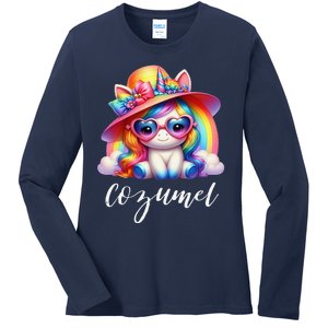 Cozumel Mexico Unicorn Vacation Beach Trip Girl Ladies Long Sleeve Shirt